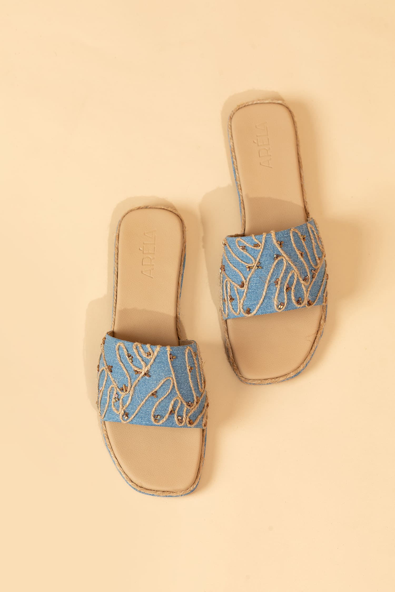 Denim Dream Jute Sliders