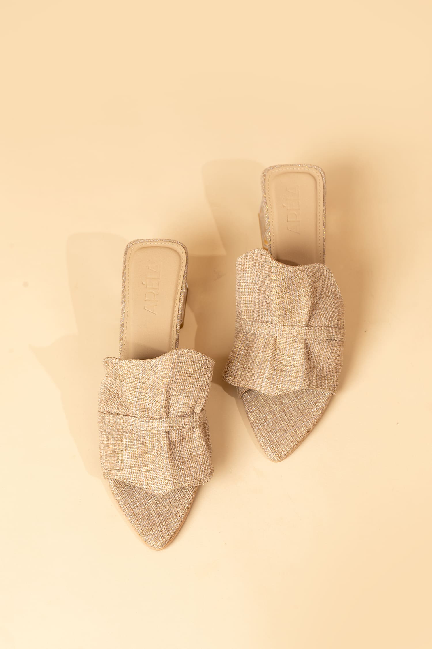 Luxe Woven Jute Frill Mules - Brown