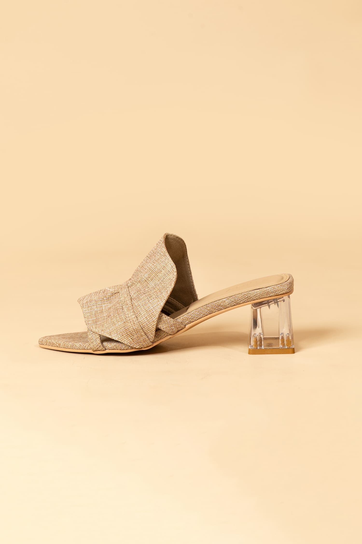 Luxe Woven Jute Frill Mules - Brown
